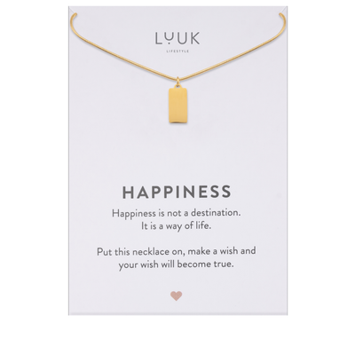 Necklace with Fatimas hand pendant and Happiness greeting card