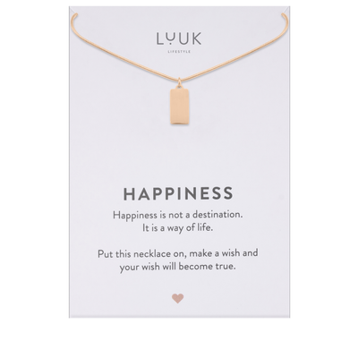 Necklace with Fatimas hand pendant and Happiness greeting card