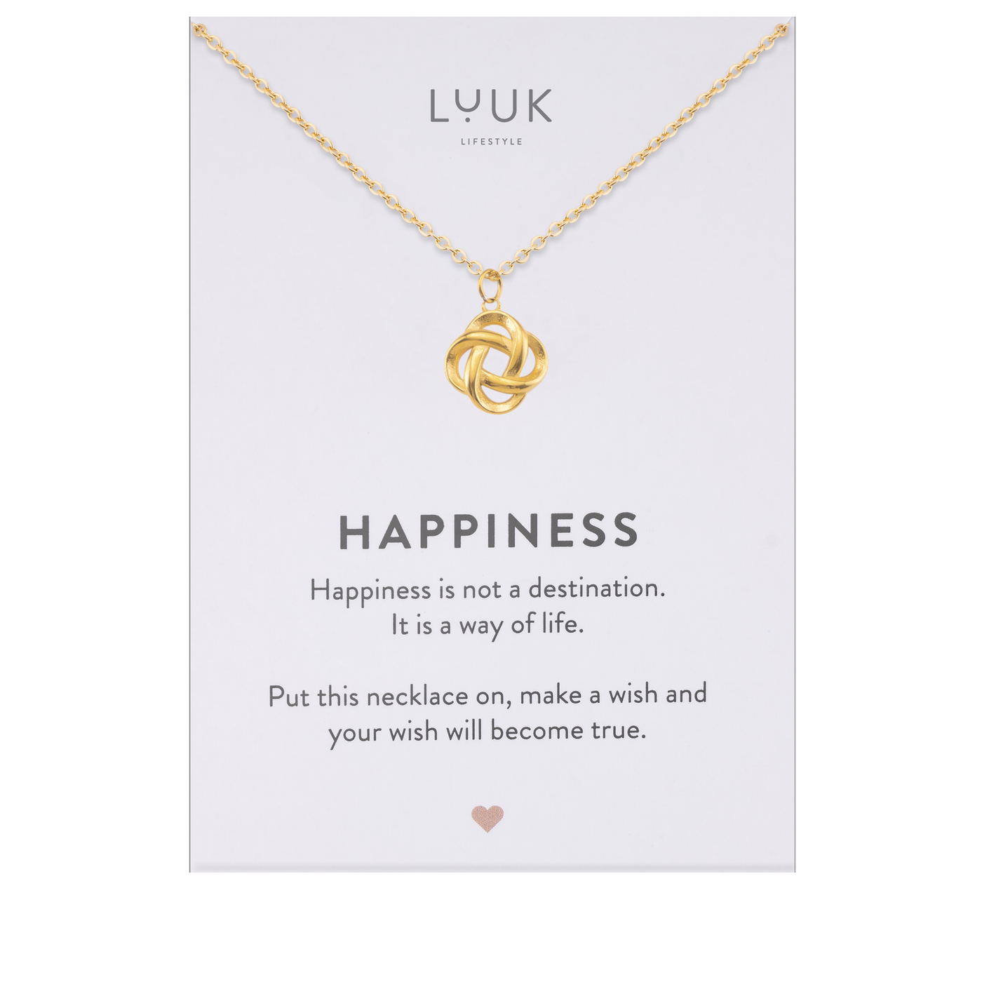Necklace with Tree of Life pendant and Happiness greeting card