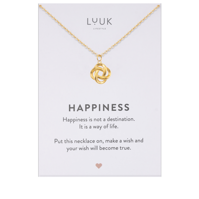 Necklace with Tree of Life pendant and Happiness greeting card