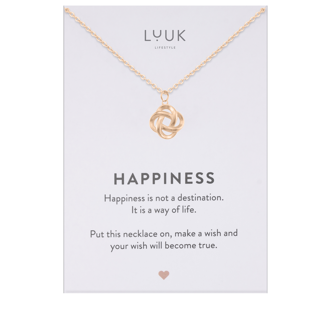 Necklace with Tree of Life pendant and Happiness greeting card