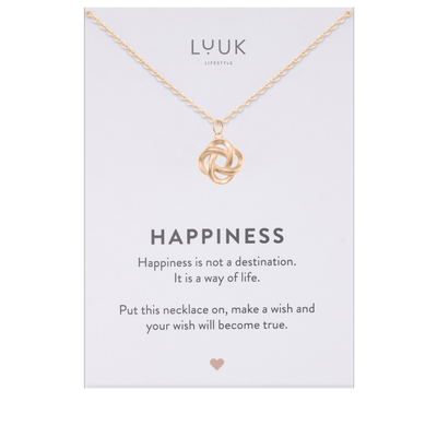 Necklace with Tree of Life pendant and Happiness greeting card