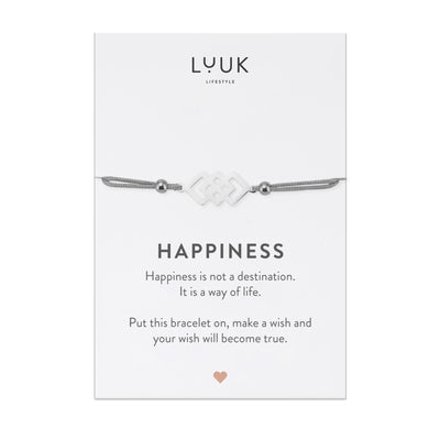 Bracelet with hexagon pendant and Happiness greeting card