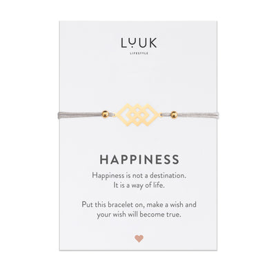 Bracelet with hexagon pendant and Happiness greeting card