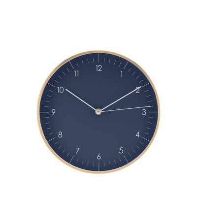 Große Wanduhr, Dunkelblau und Gold