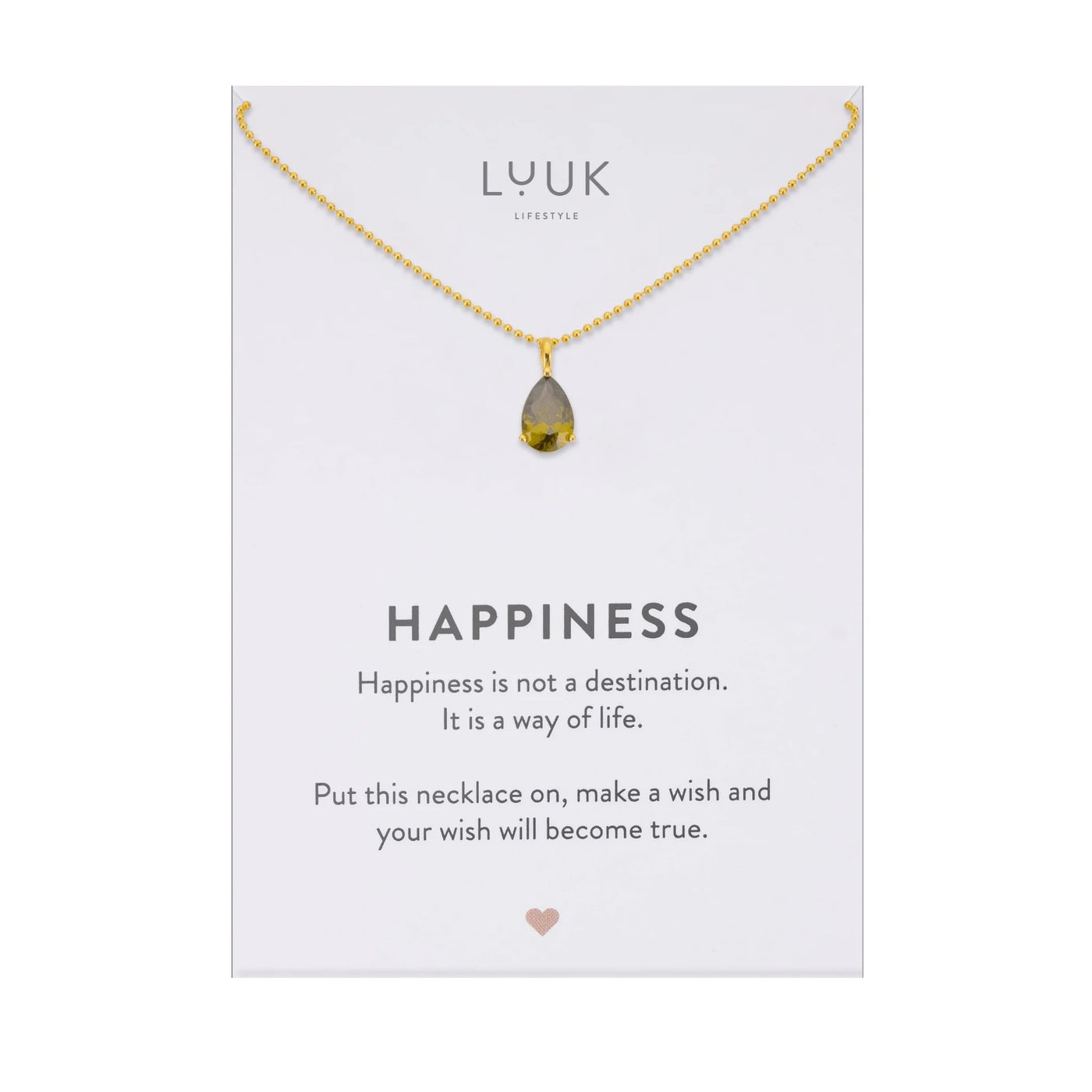 Kette Kristall, olivgrün