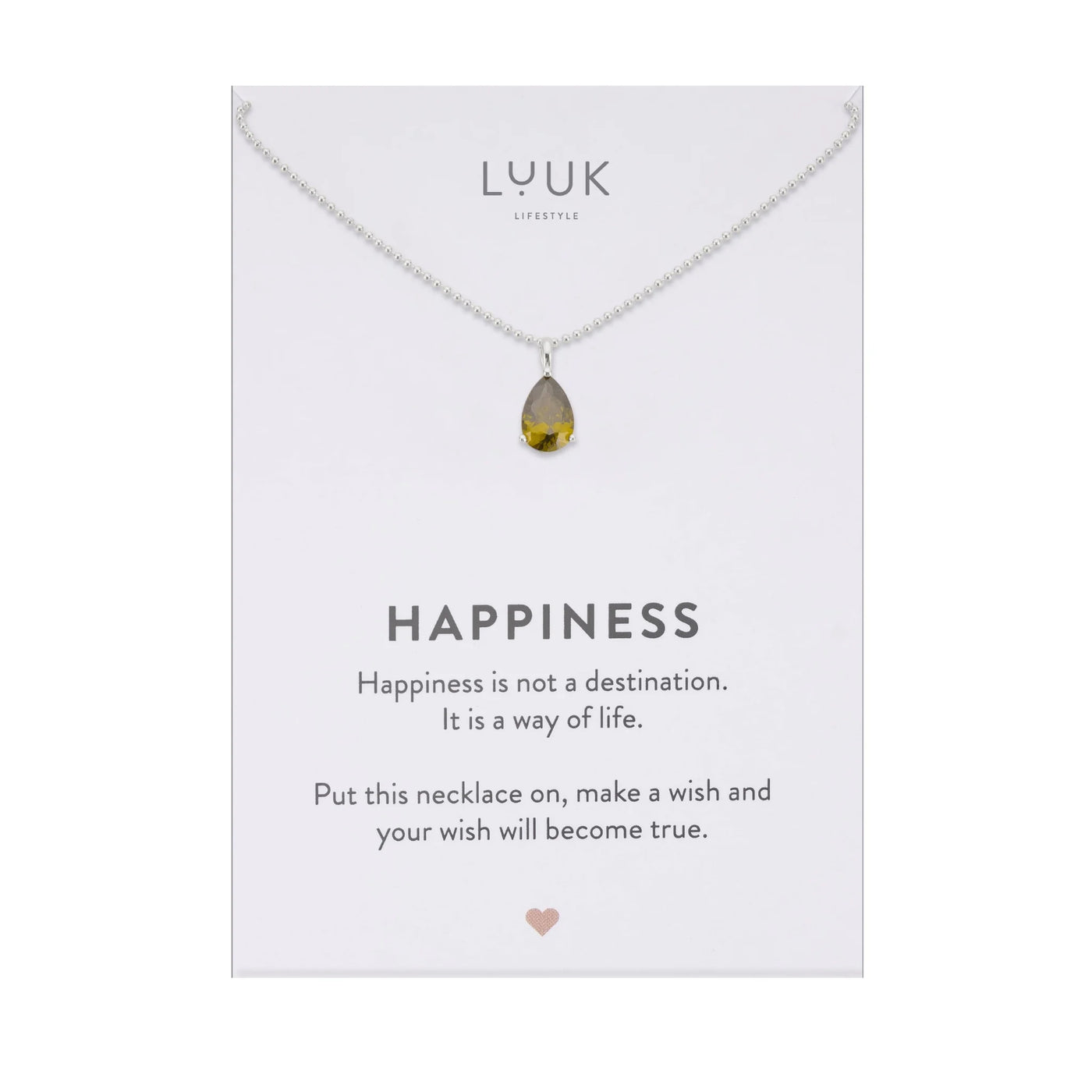 Kette Kristall, olivgrün