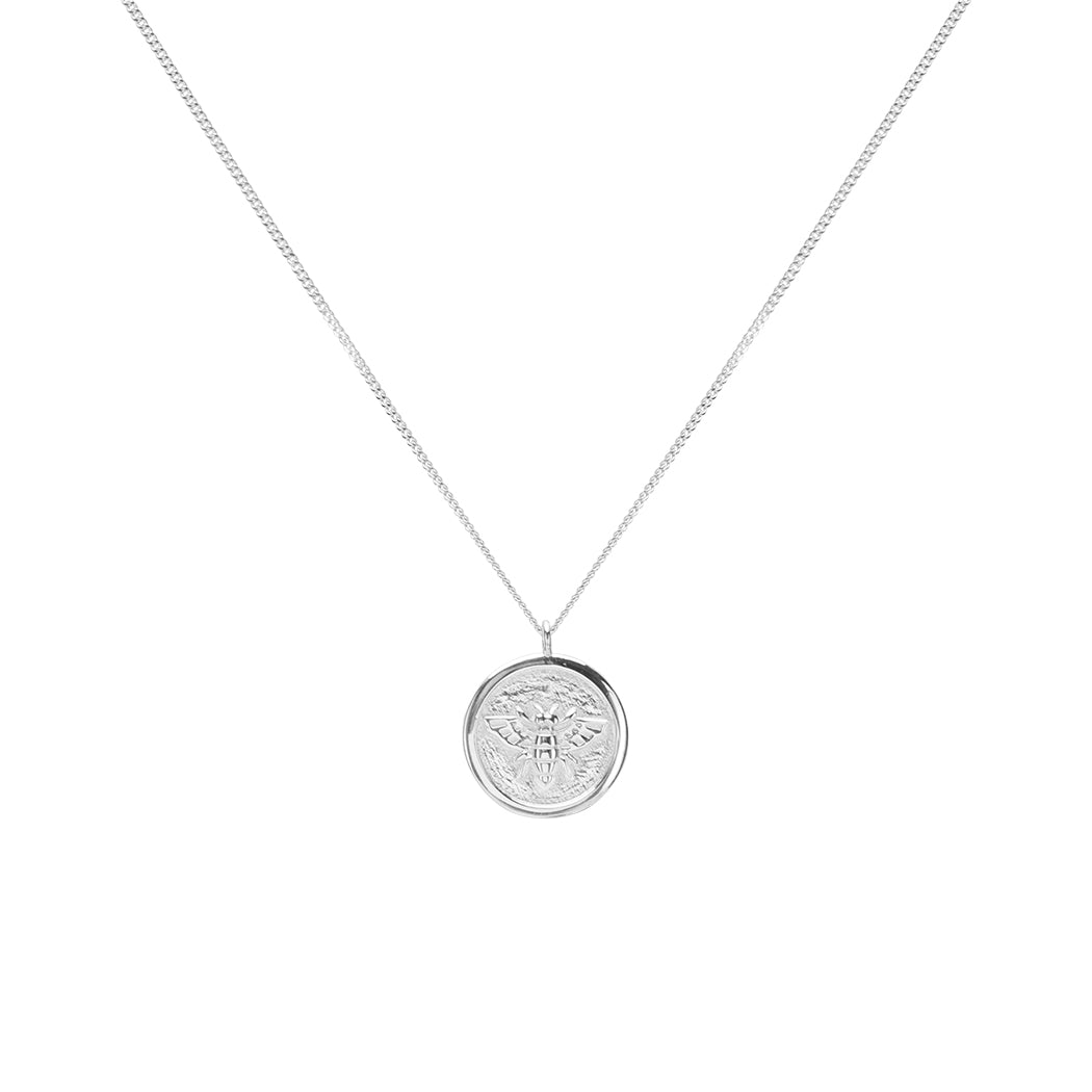 Abeja Coin Silberkette aus Sterling Silber 925 mit dezenten Details