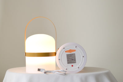 Mobile LED table lamp Sävar, curry matt (18,5 cm)