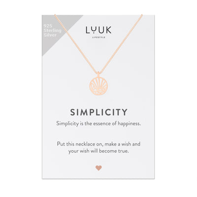 Halskette mit Grid Anhänger in Rosegold auf Simplicity Spruchkarte von Luuk Lifestyle 