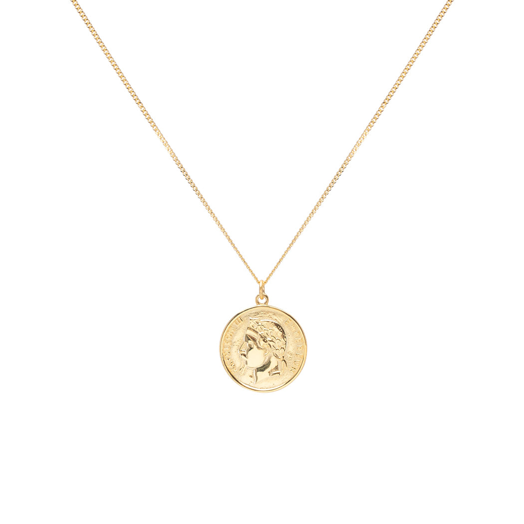 Goldene Kette mit Münz Anhänger 