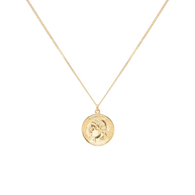 Goldene Kette mit Münz Anhänger 