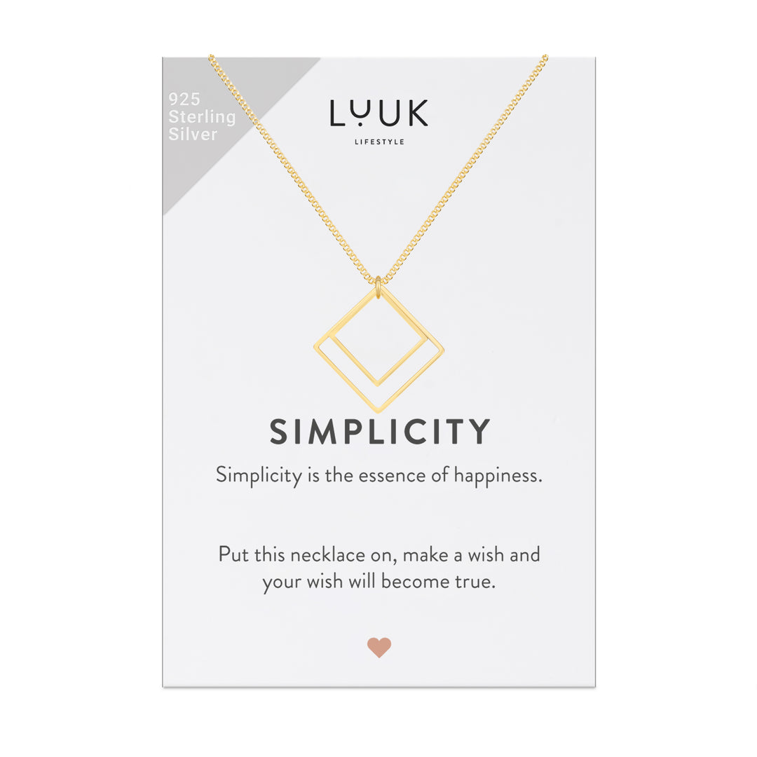 Collier Filigrane LUUK LIFESTYLE Avec Pendentif Couronne Et Carte HAPPINESS - Design Intemporel Élégant En Argent, Or Et Or Rose