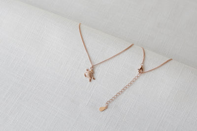 Sterling Silver Necklace with Palm Pendant and Happiness Saying Card