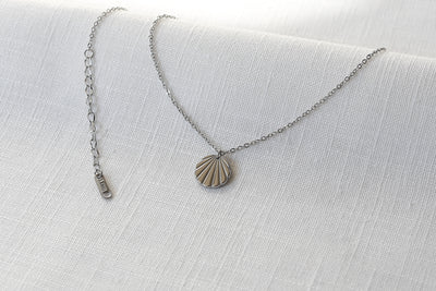 Necklace with Abstract Shell pendant and Happiness saying card