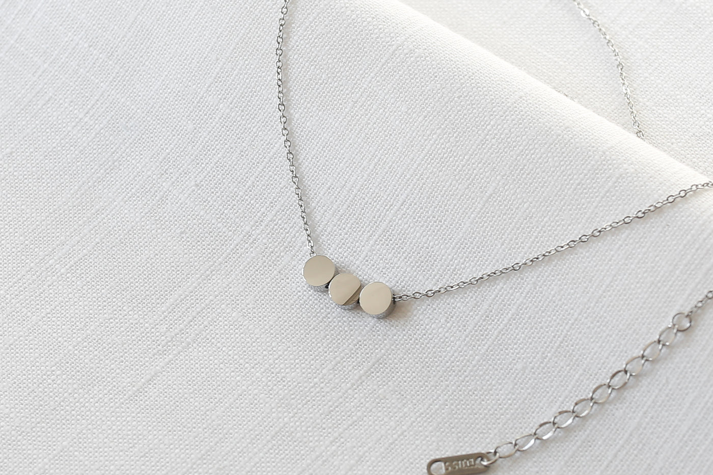 Necklace with Minimalist Circle pendant and Happiness greeting card