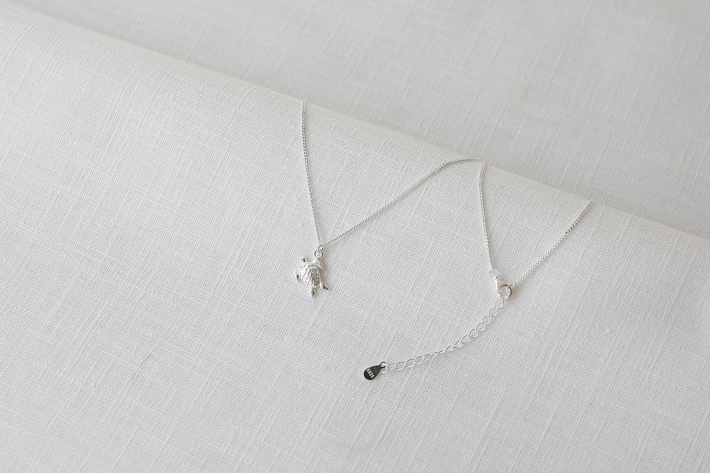 Sterling Silver Necklace with Palm Pendant and Happiness Saying Card