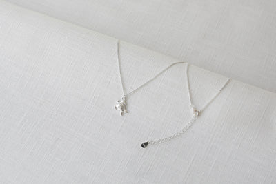 Sterling Silver Necklace with Palm Pendant and Happiness Saying Card