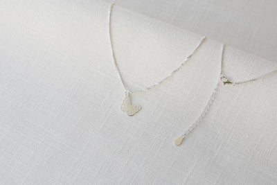 Sterling Silver Necklace with Palm Pendant and Happiness Saying Card
