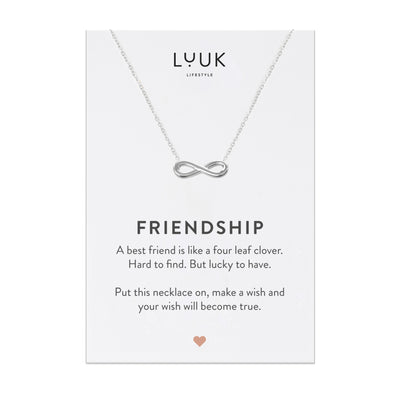 Necklace with heart pendant and Friendship greeting card