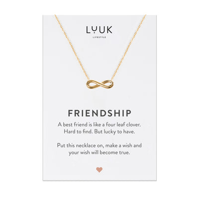 Necklace with heart pendant and Friendship greeting card