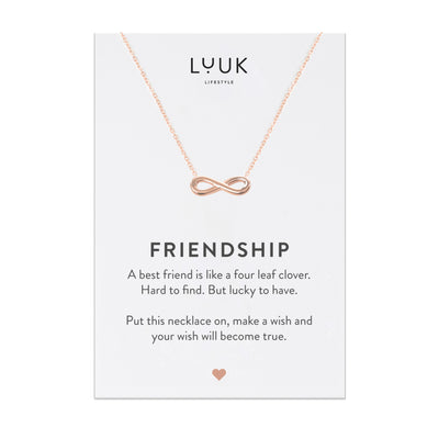 Necklace with heart pendant and Friendship greeting card