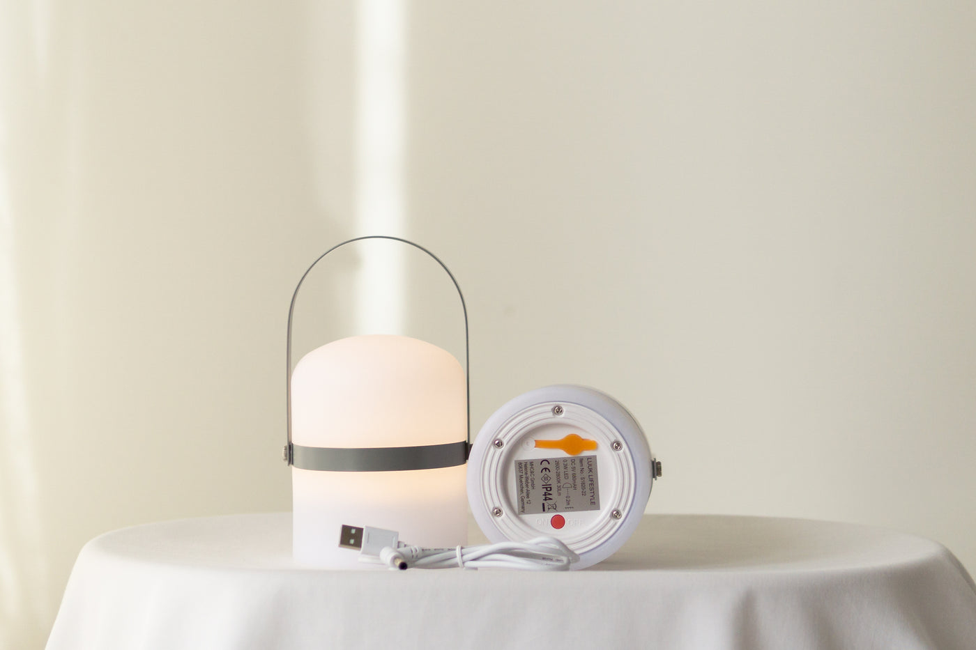 Mobile LED table lamp Sävar, grey matt (18,5 cm)