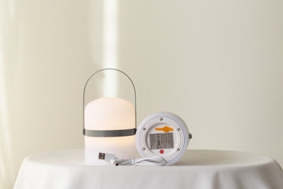 Mobile LED table lamp Sävar, grey matt (18,5 cm)