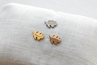 Drei Blatt Ohrringe in Gold, Silber und Rosegold