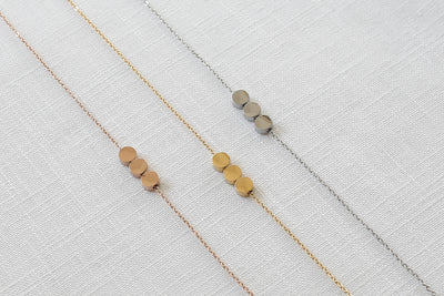 Necklace with Minimalist Circle pendant and Happiness greeting card