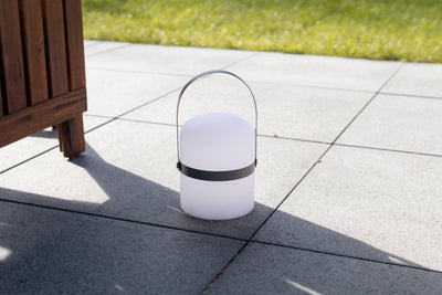 Mobile LED table lamp Sävar, grey matt (18,5 cm)