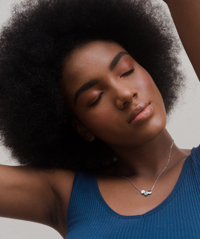Necklace with Minimalist Circle pendant and Happiness greeting card