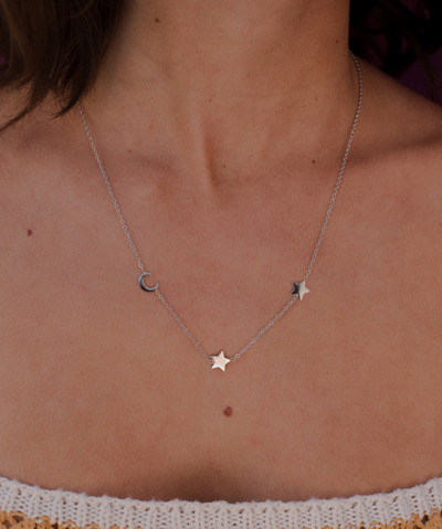 Kette mit Mond und Sterne