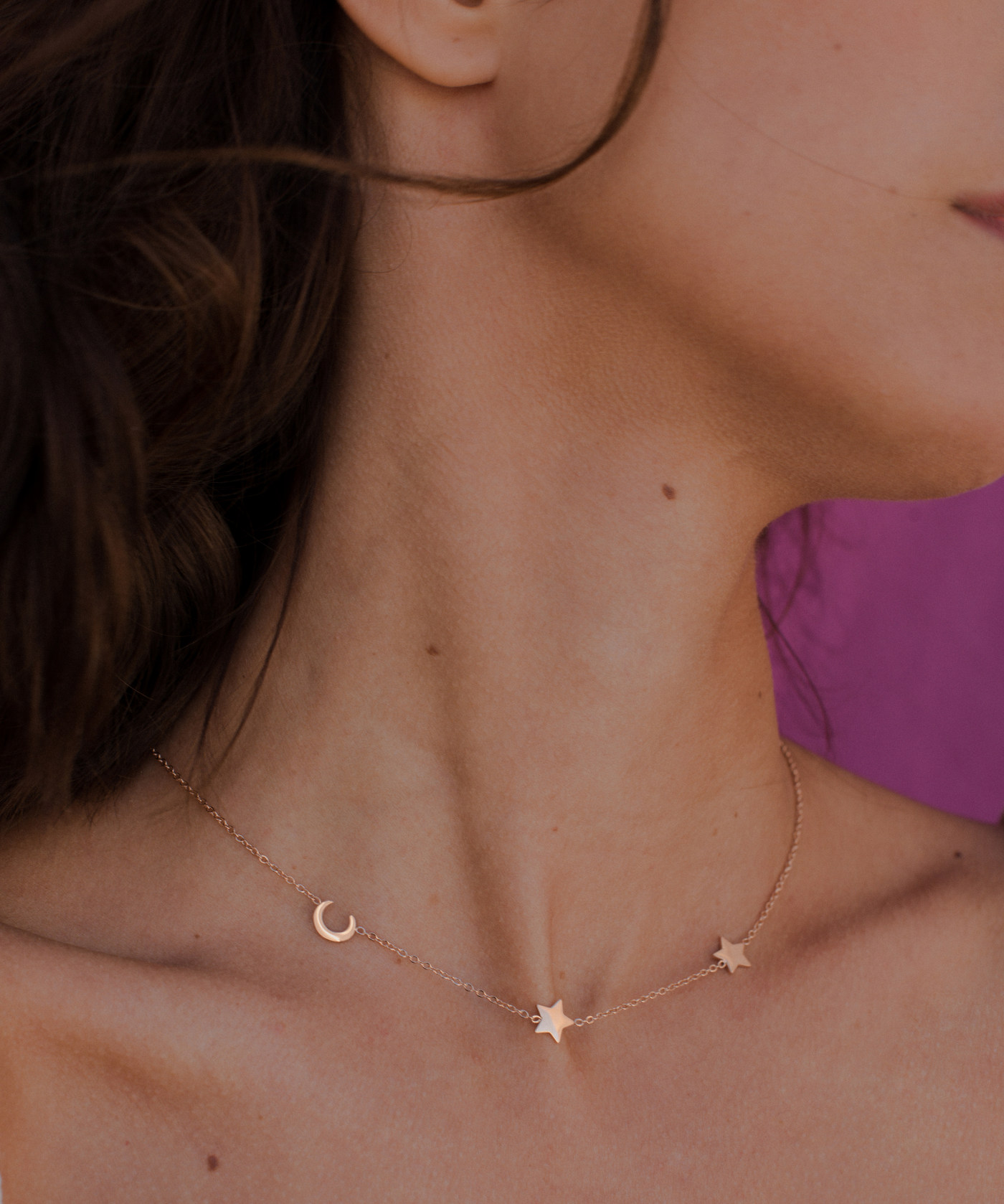 Kette mit Mond und Sterne