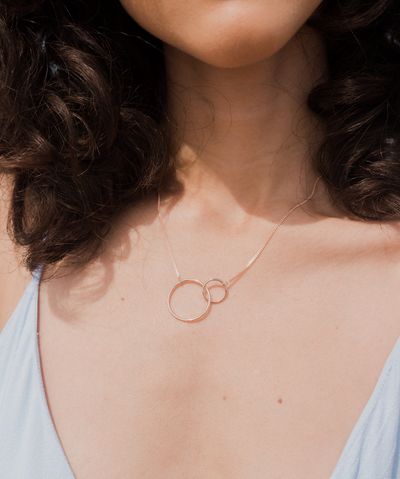 Sterling Silver Necklace with Hexagon Pendant and Simplicity Spell Card