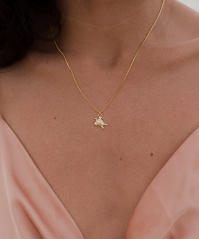 Sterling Silver Necklace with Palm Pendant and Happiness Saying Card