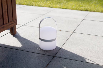Mobile LED table lamp Sävar, white matt (18,5 cm)