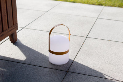 Mobile LED table lamp Sävar, curry matt (18,5 cm)