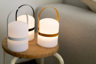 Mobile LED table lamp Sävar, curry matt (18,5 cm)
