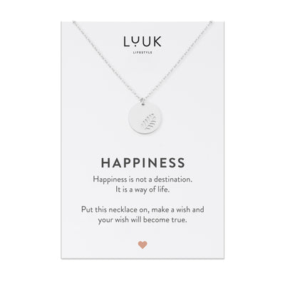 Necklace with elephant and happiness card