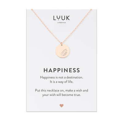 Necklace with elephant and happiness card