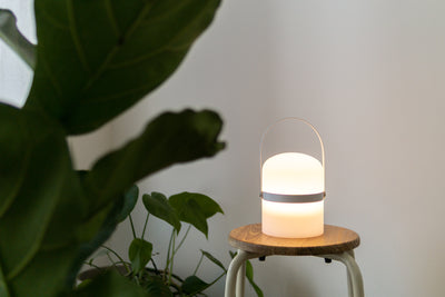 Mobile LED table lamp Sävar, grey matt (18,5 cm)