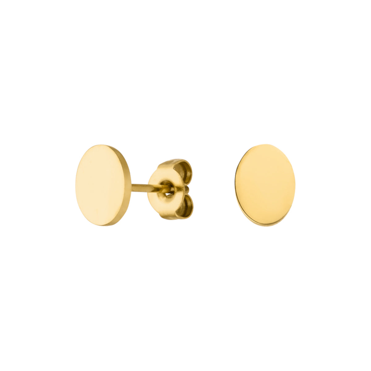Vergoldete Ohrstecker mit Ovalen Plätchen Motiv aus Edelstahl 
