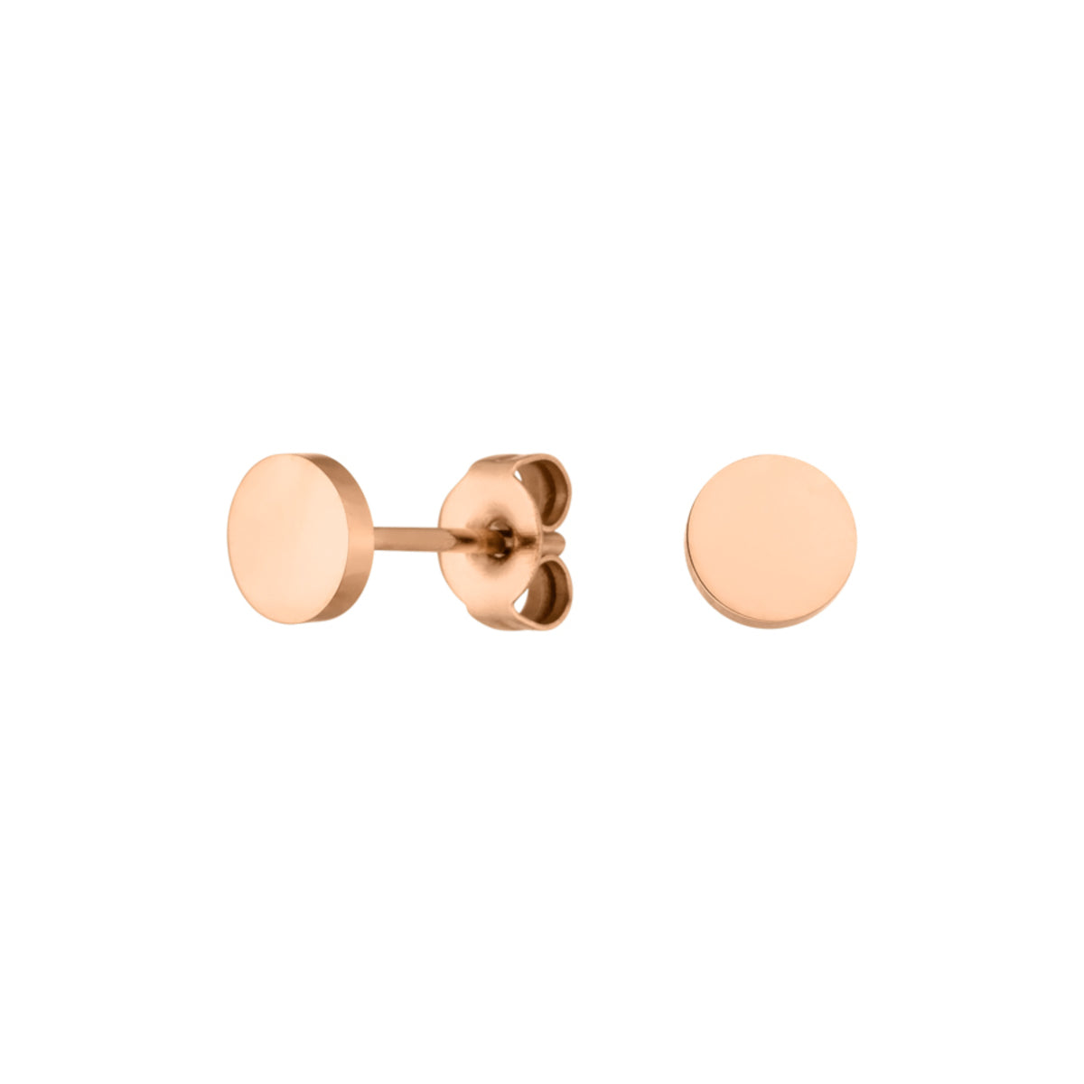 Rosegoldene Ohrringe aus Edelstahl mit Kreis Stecker