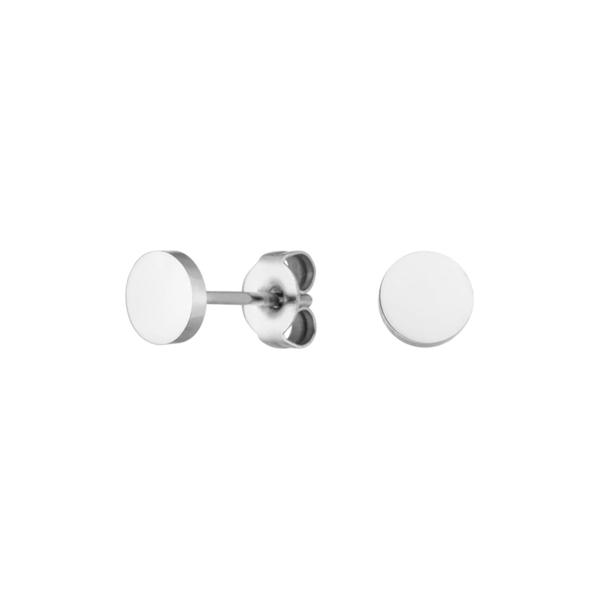Ohrringe mit Plättchen Stecker aus Edelstahl in Silber