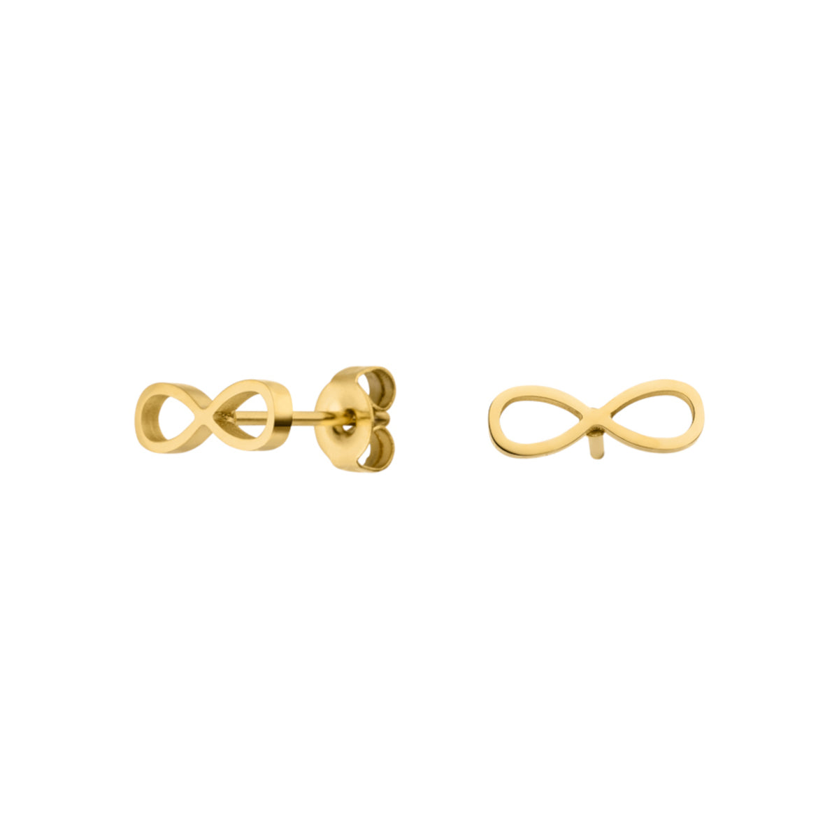 Vergoldete Ohrringe mit Infinity Motiv aus Edelstahl