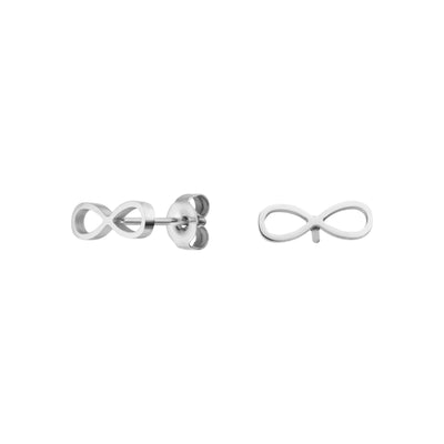 Silberne Ohrringe mit Infinity Zeichen aus Edelstahl 