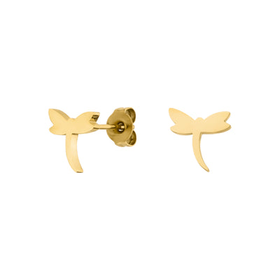 Goldene Libellen Ohrringe aus Edelstahl 