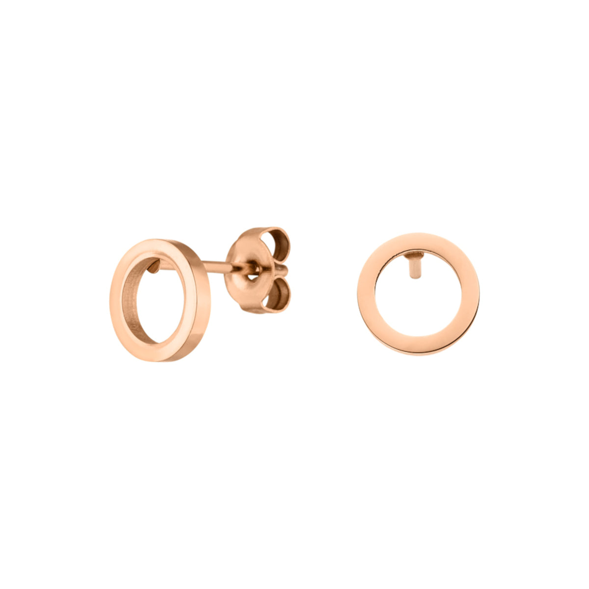 Rosegoldene Ohrringe mit Ring Symbol 