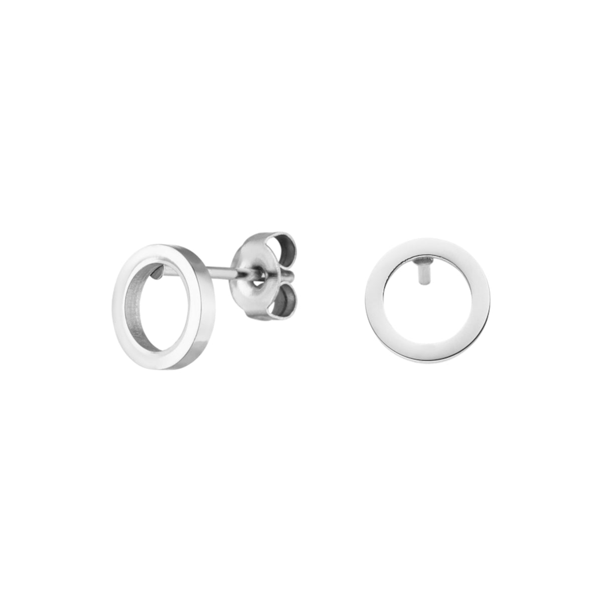 Dezente Kreis Ohrringe in Silber aus Edelstahl
